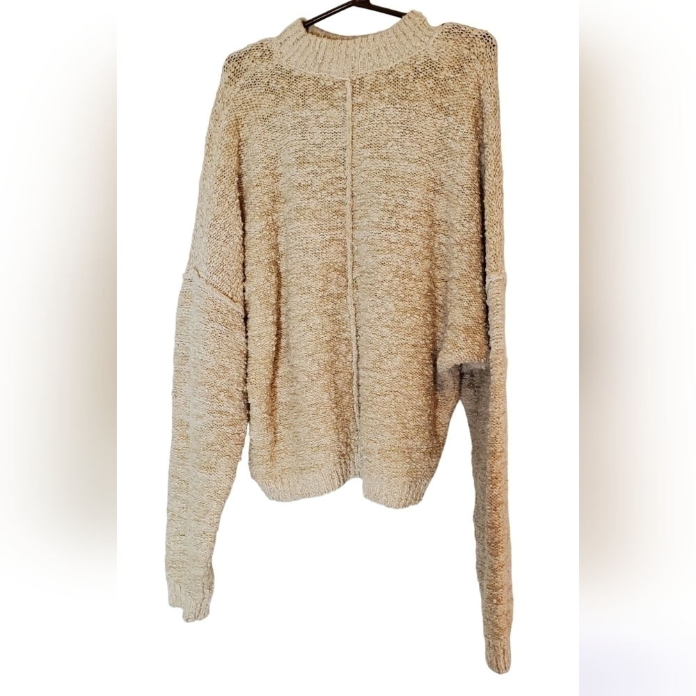 Free People Cowl Neck Knit Sweater in Cream Size Small GUC - Picture 2 of 5